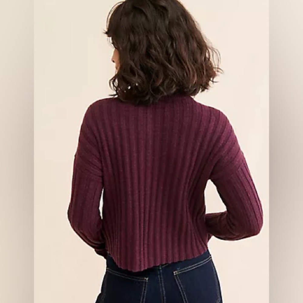 Elegant Plum Cowl Neck Sweater